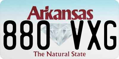 AR license plate 880VXG