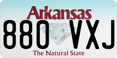 AR license plate 880VXJ