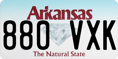 AR license plate 880VXK