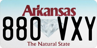 AR license plate 880VXY