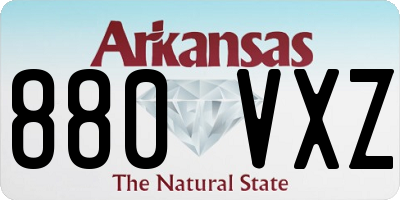 AR license plate 880VXZ
