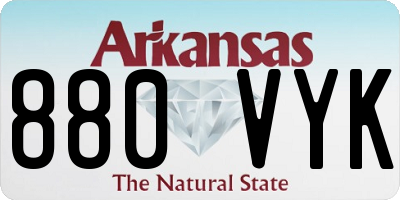 AR license plate 880VYK