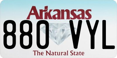 AR license plate 880VYL