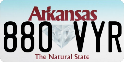 AR license plate 880VYR