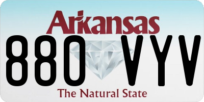 AR license plate 880VYV