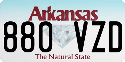 AR license plate 880VZD