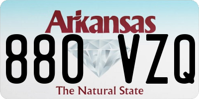 AR license plate 880VZQ