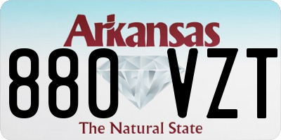 AR license plate 880VZT