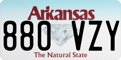 AR license plate 880VZY