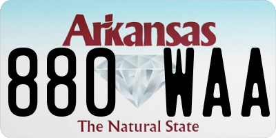 AR license plate 880WAA