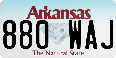 AR license plate 880WAJ