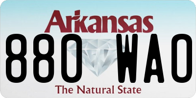 AR license plate 880WAO