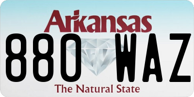 AR license plate 880WAZ
