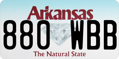 AR license plate 880WBB