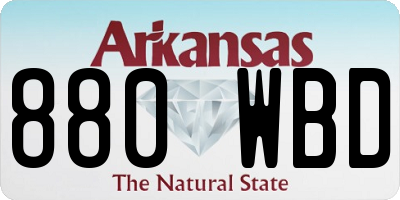 AR license plate 880WBD