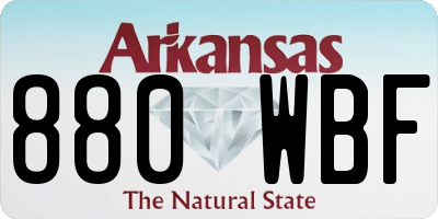 AR license plate 880WBF