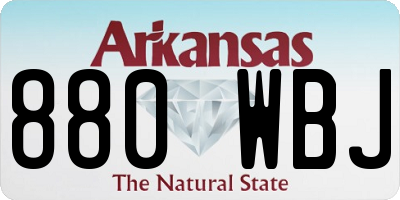AR license plate 880WBJ