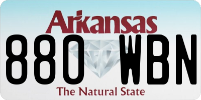 AR license plate 880WBN