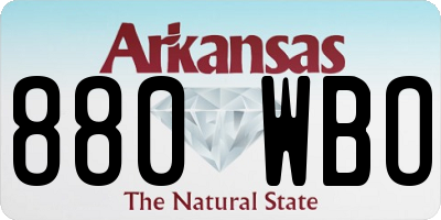 AR license plate 880WBO