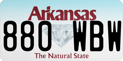 AR license plate 880WBW