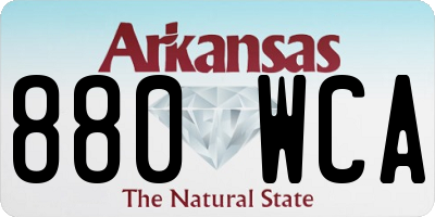 AR license plate 880WCA