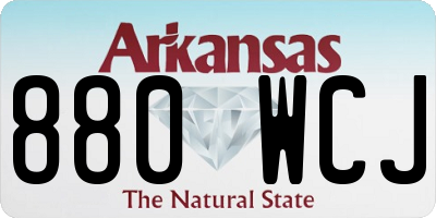 AR license plate 880WCJ
