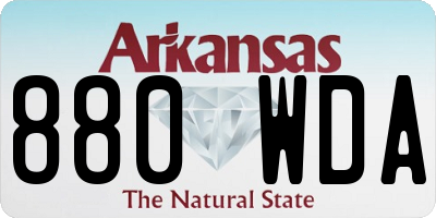AR license plate 880WDA