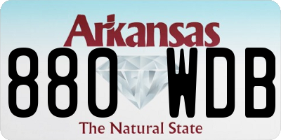 AR license plate 880WDB