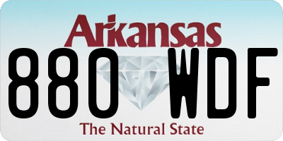 AR license plate 880WDF