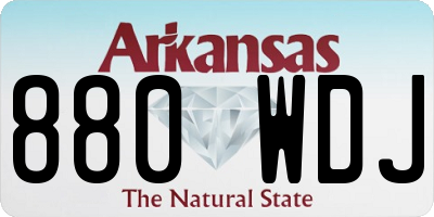 AR license plate 880WDJ