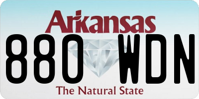 AR license plate 880WDN