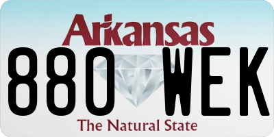AR license plate 880WEK