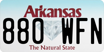 AR license plate 880WFN