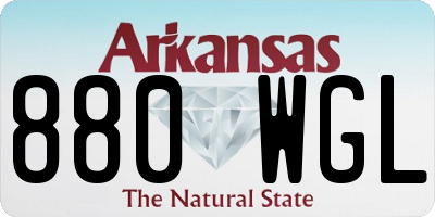AR license plate 880WGL