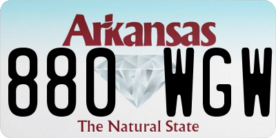 AR license plate 880WGW