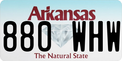 AR license plate 880WHW
