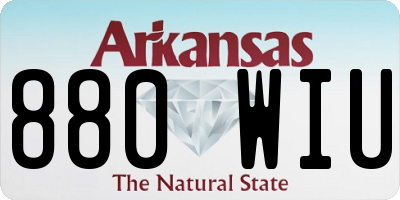 AR license plate 880WIU