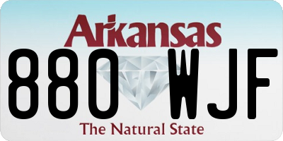 AR license plate 880WJF