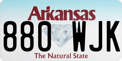 AR license plate 880WJK