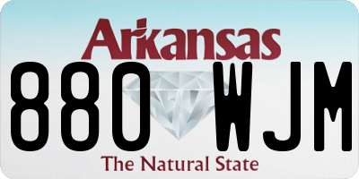AR license plate 880WJM