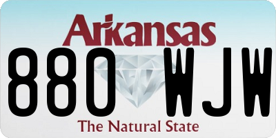 AR license plate 880WJW