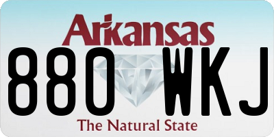 AR license plate 880WKJ
