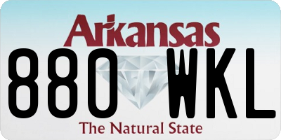 AR license plate 880WKL