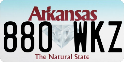 AR license plate 880WKZ