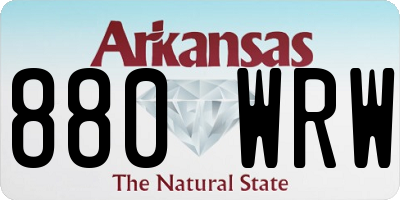 AR license plate 880WRW