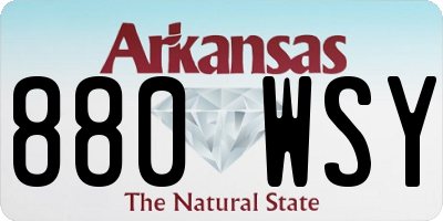 AR license plate 880WSY