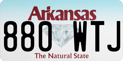 AR license plate 880WTJ