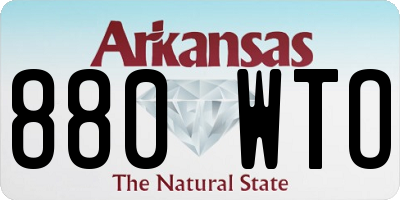 AR license plate 880WTO