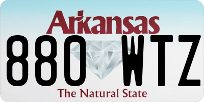 AR license plate 880WTZ