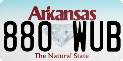 AR license plate 880WUB